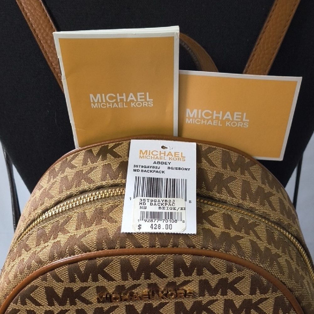 Like New Michael Kors Signature Jacquard backpack - Excellent Condition - Picture 11 of 12